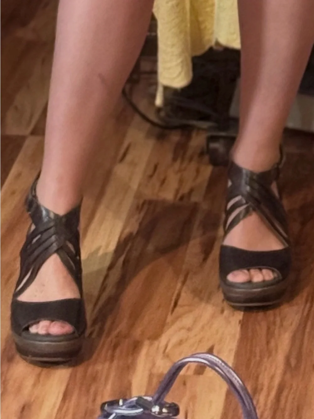 Antelope Brown Leather Wedge Sandals